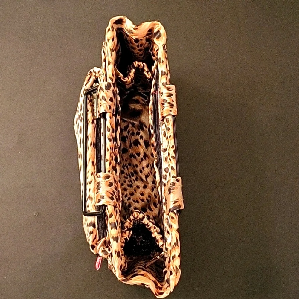 NEW Leopard Satin Purse Organizer/Insert! 13 Pockets! - Picture 5 of 8